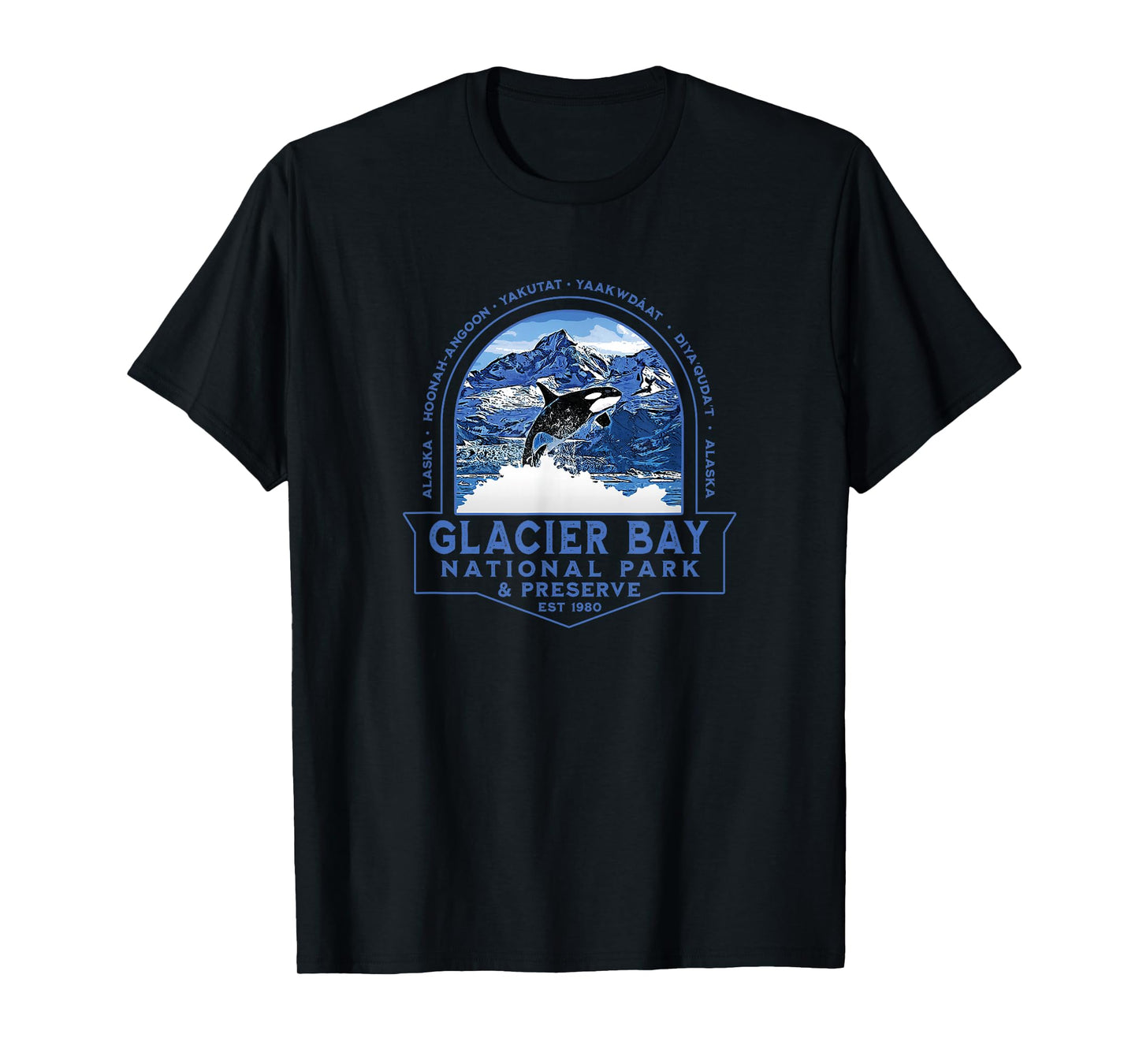 Glacier Bay National Park Alaska Orca Mountains Souvenir T-Shirt