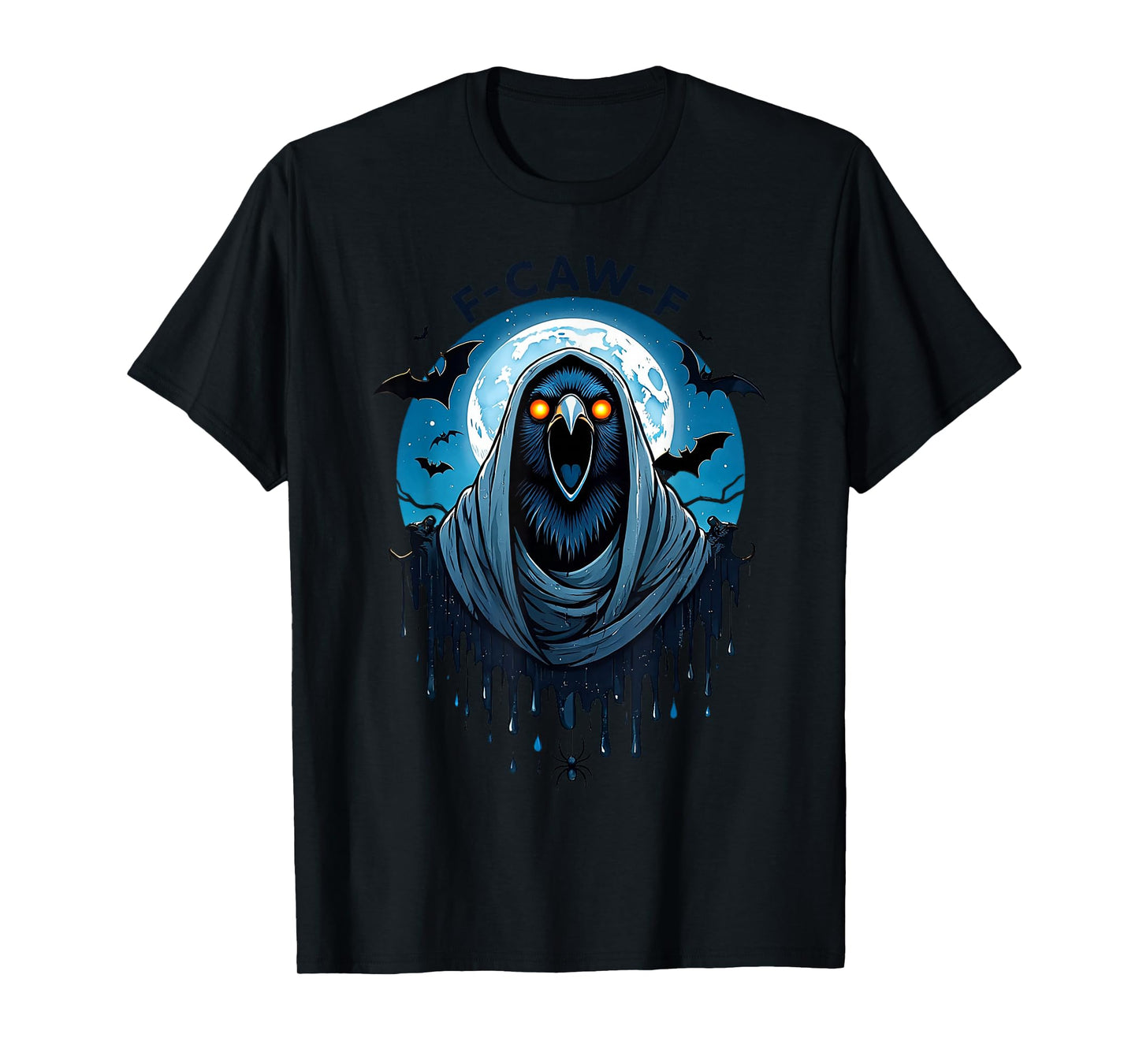 Black Crow, F-Caw-F Funny Black Bird Moon Gothic Adult Humor T-Shirt