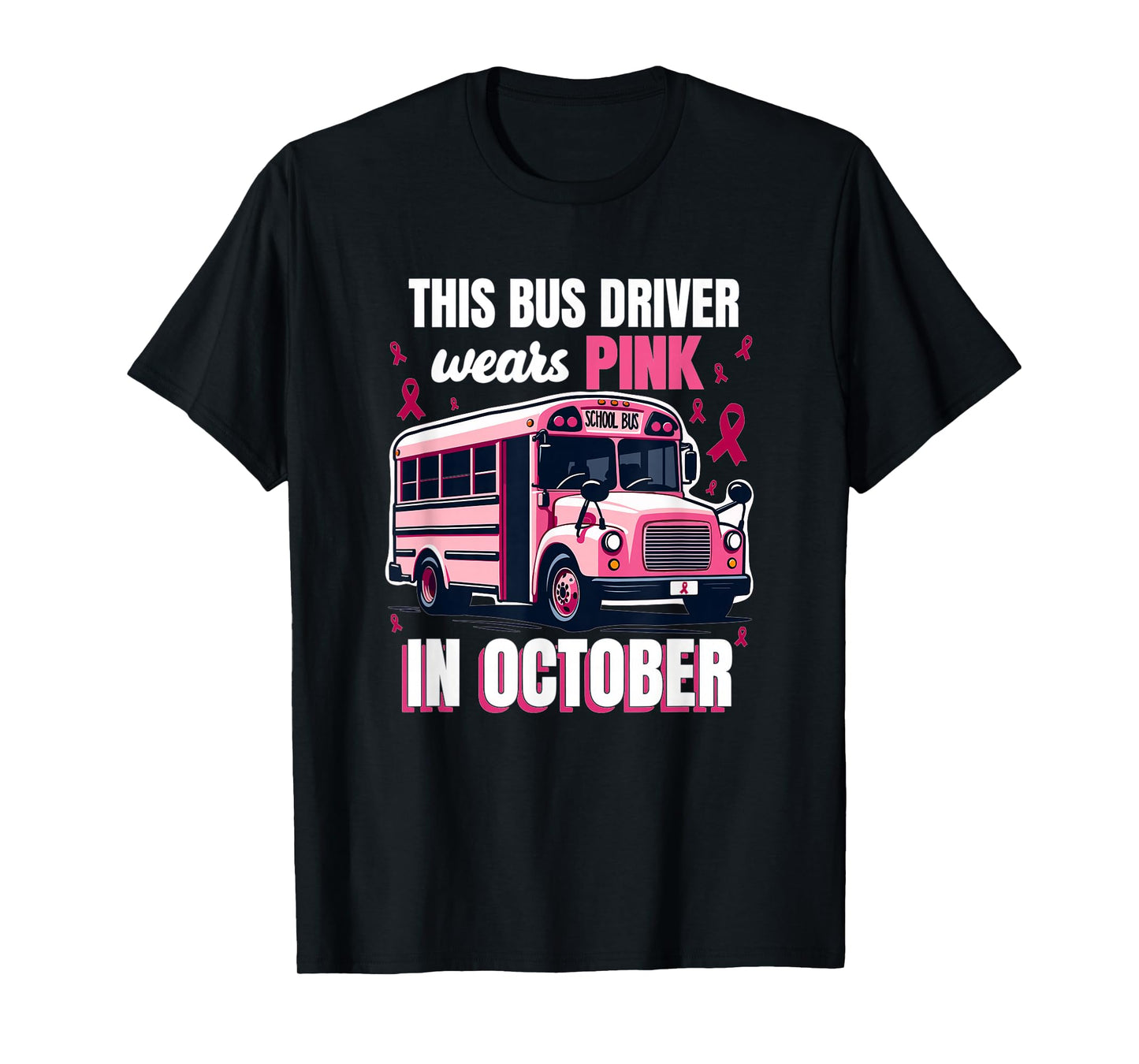 Bus Driver Wears Pink Breast Cancer Survivor T-Shirt