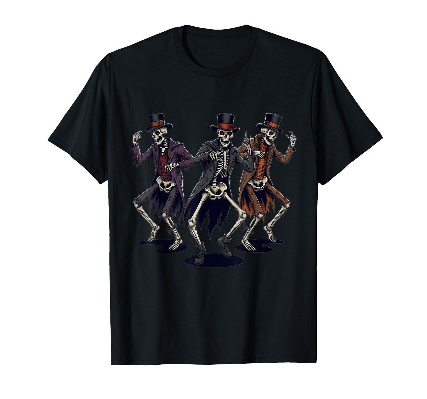 Cool Dancing Skeletons Graphic Vintage Halloween Costume T-Shirt