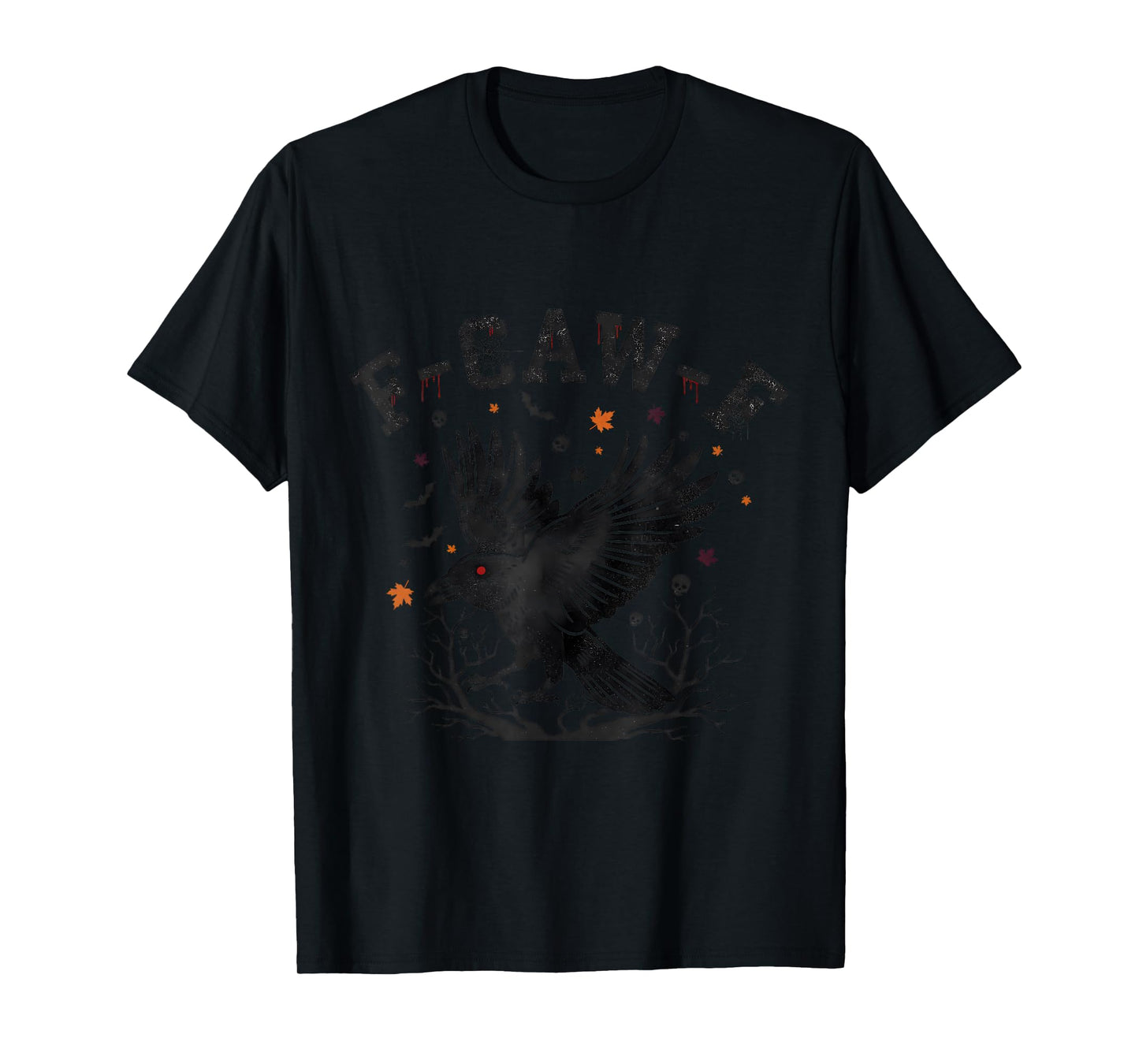 Halloween F Caw F Black Crow Spooky Season Bird Raven T-Shirt