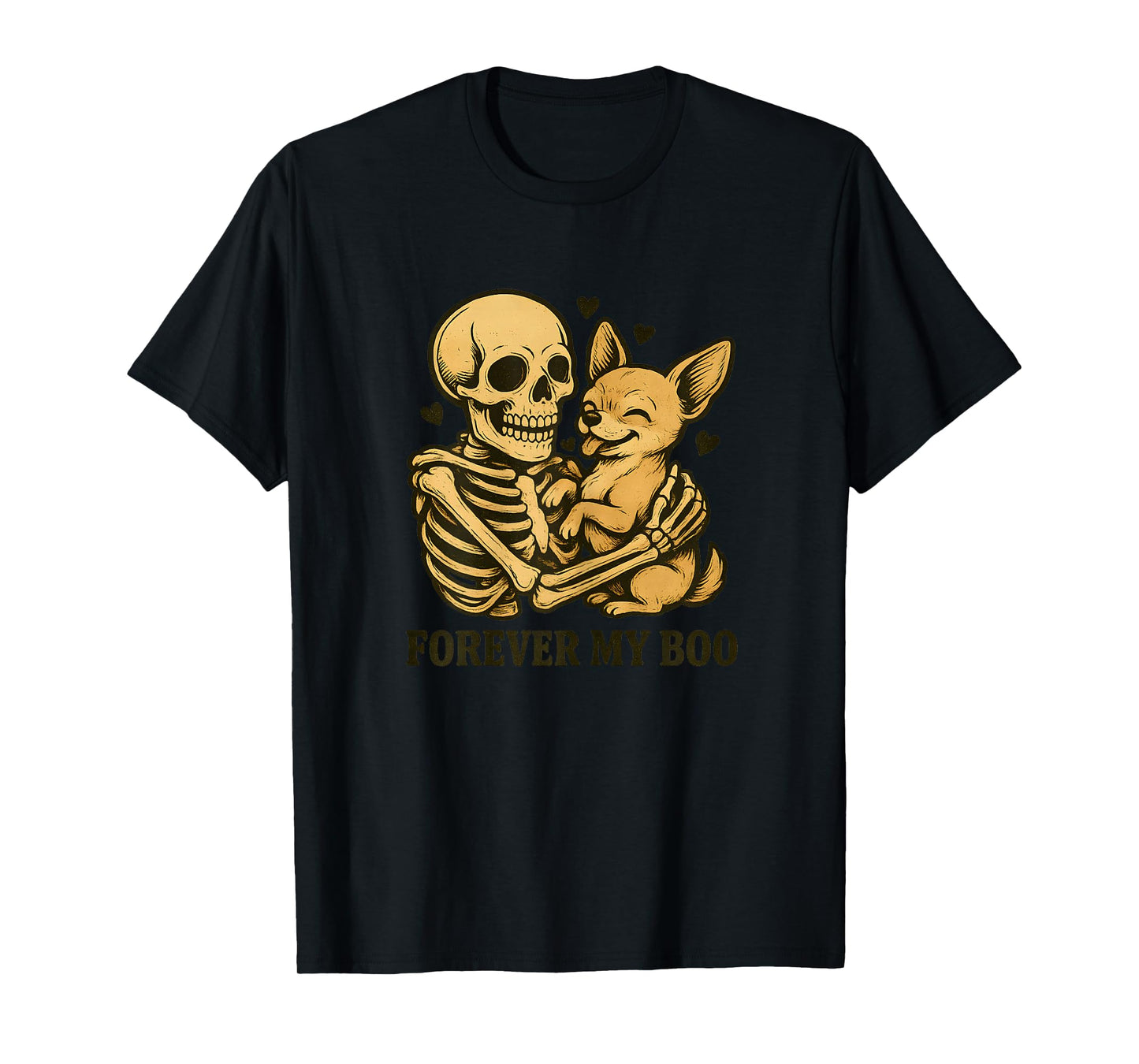 Womens Forever My Boo Skeleton Chihuahua Funny Halloween Couple T-Shirt