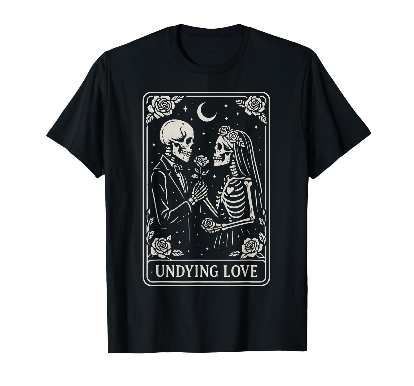 Undying Love Skeleton Bride Groom Wedding Matching Couples T-Shirt