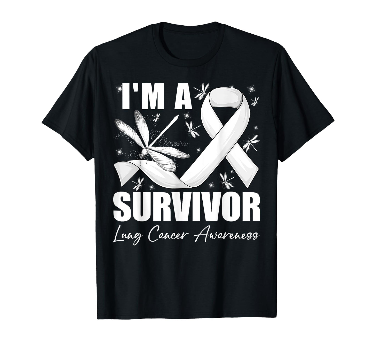 I'm A Survivor Lung Cancer Awareness Month Fighter Dragonfly T-Shirt