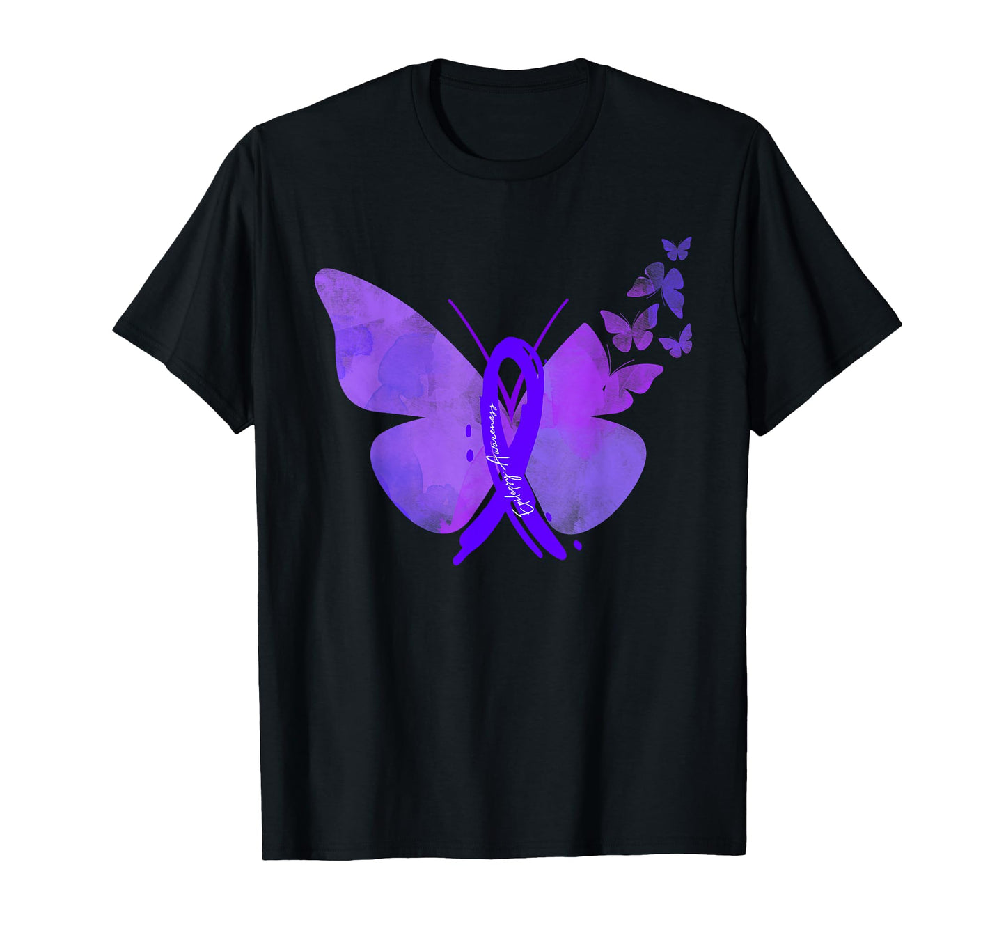 Epilepsy Awareness Shirt Epilepsy Purple Butterflies Tshirt T-Shirt