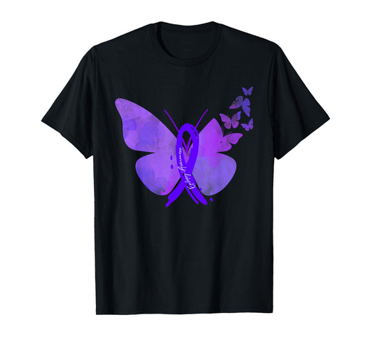 Epilepsy Awareness Shirt Epilepsy Purple Butterflies Tshirt T-Shirt