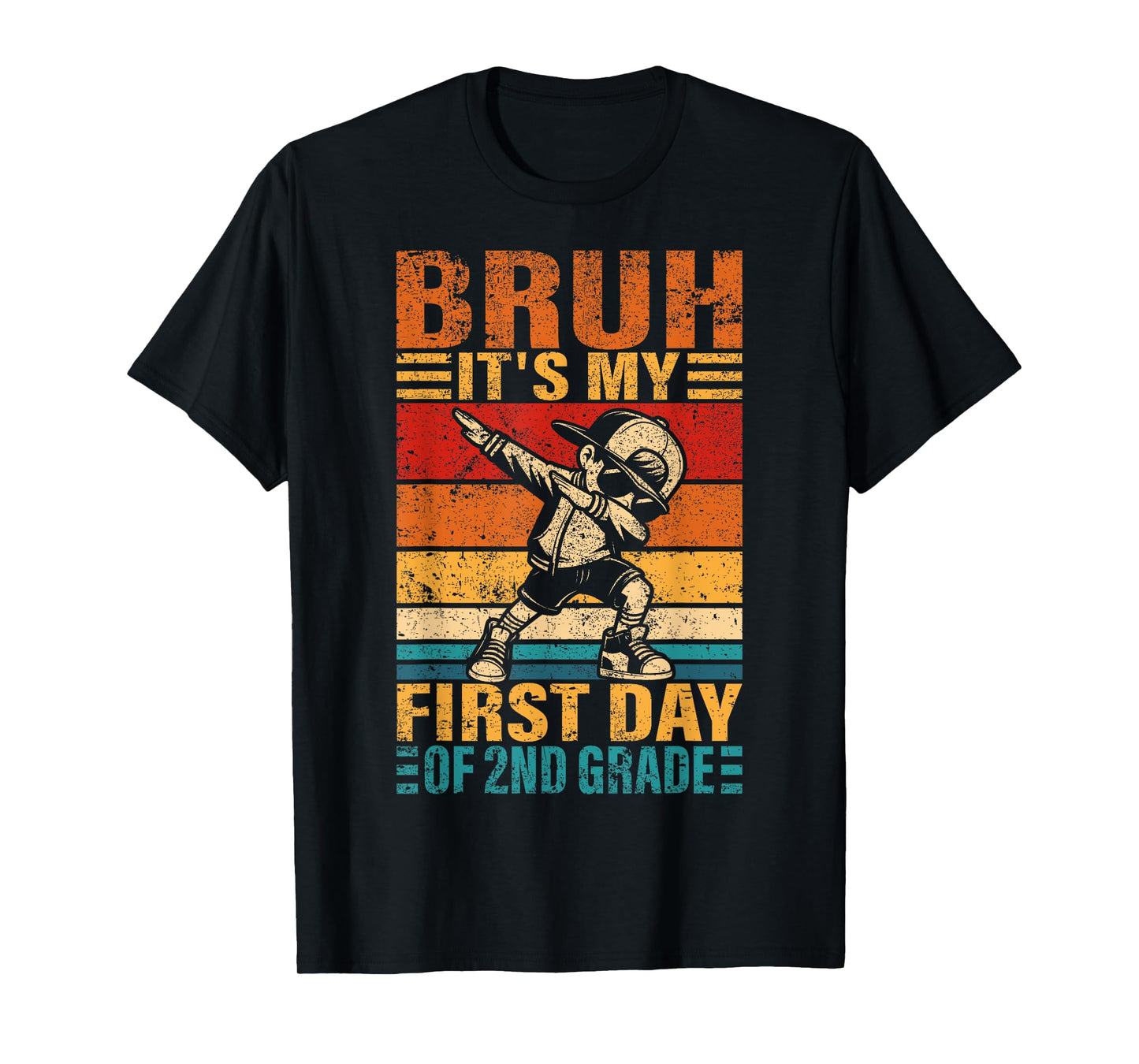 Second Grade Dabbing Boy Bruh It's My First Day Of 2nd Grade T-Shirt