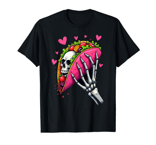 Creepy Skeleton Hand Holding A Taco Halloween T-Shirt
