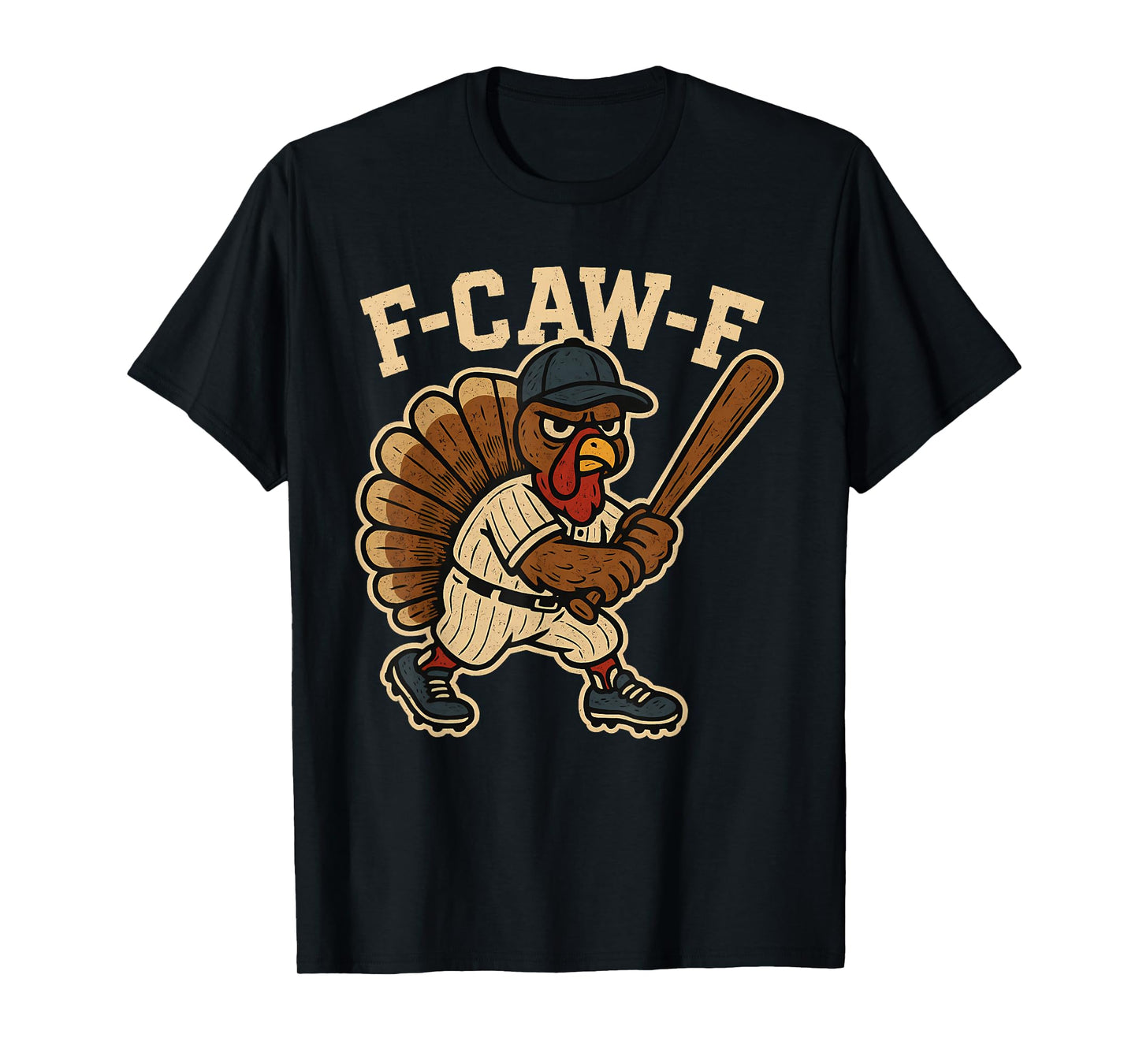 F Caw F Turkey Baseball Fcawf Gobbler Thanksgiving Fawk Off T-Shirt