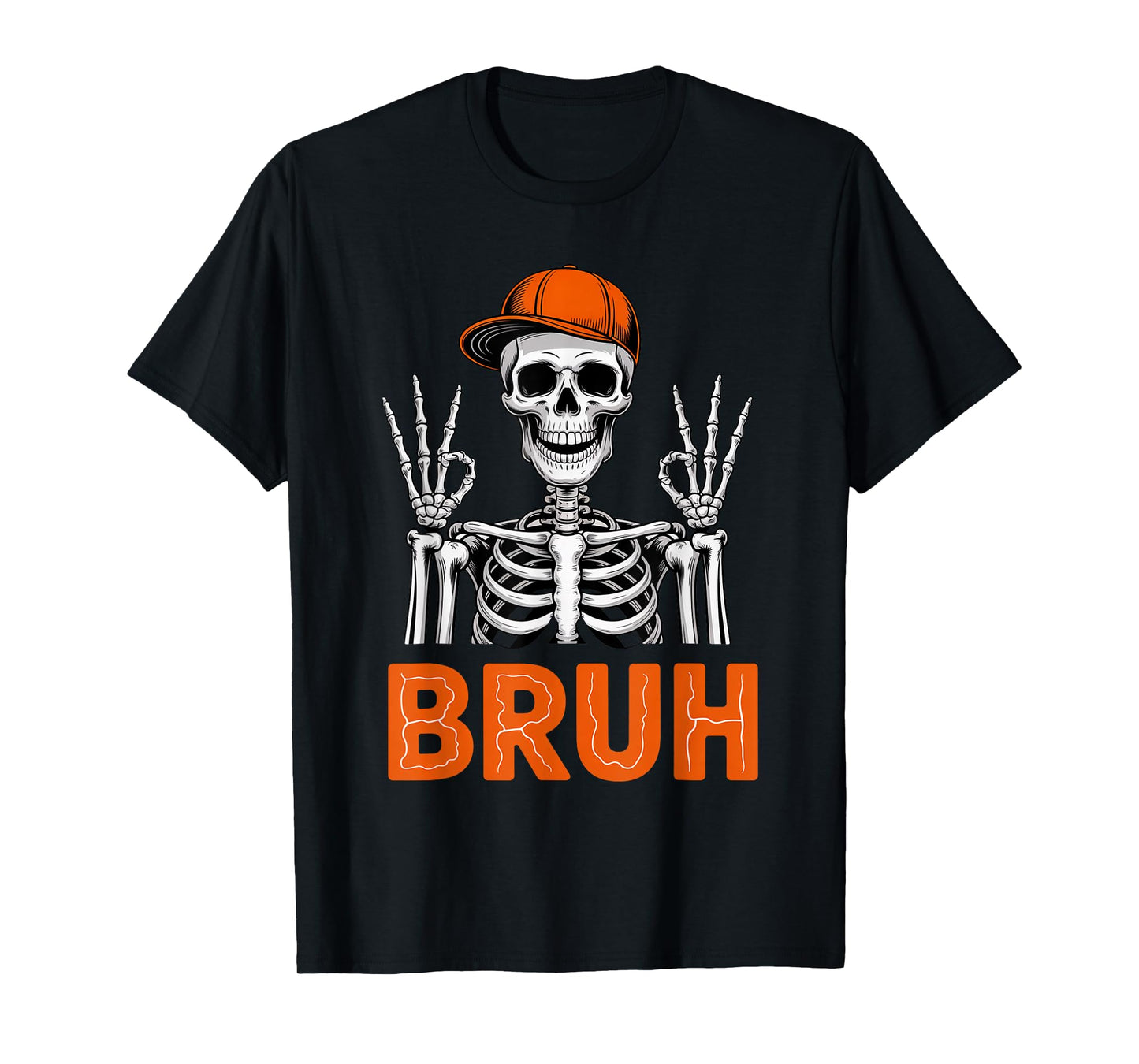 Skeleton Rock On Bruh Halloween for Mens Boys Kids Toddlers T-Shirt