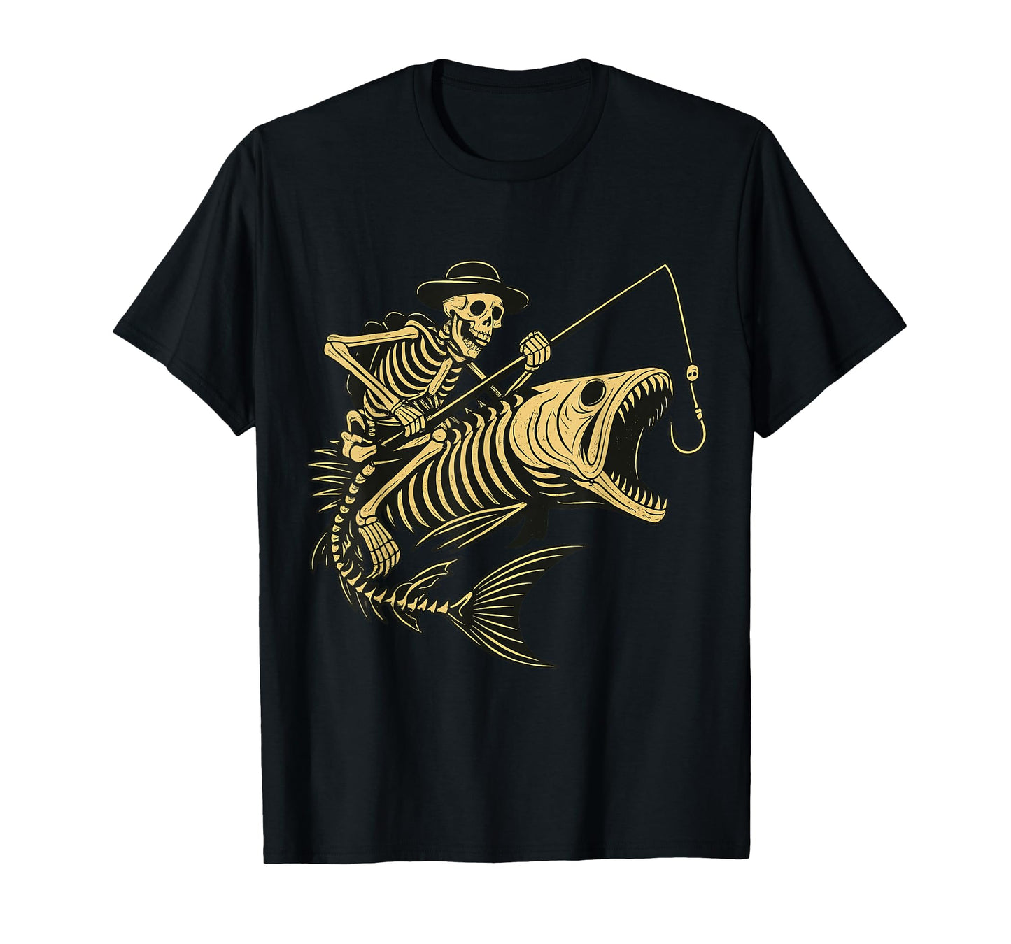 Bass Fishing Skull Skeleton Halloween Costume T-Shirt