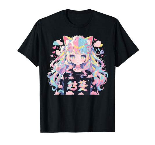 Anime Waifu Cute Anime manga Cat Girl Sweet Retro Japan T-Shirt