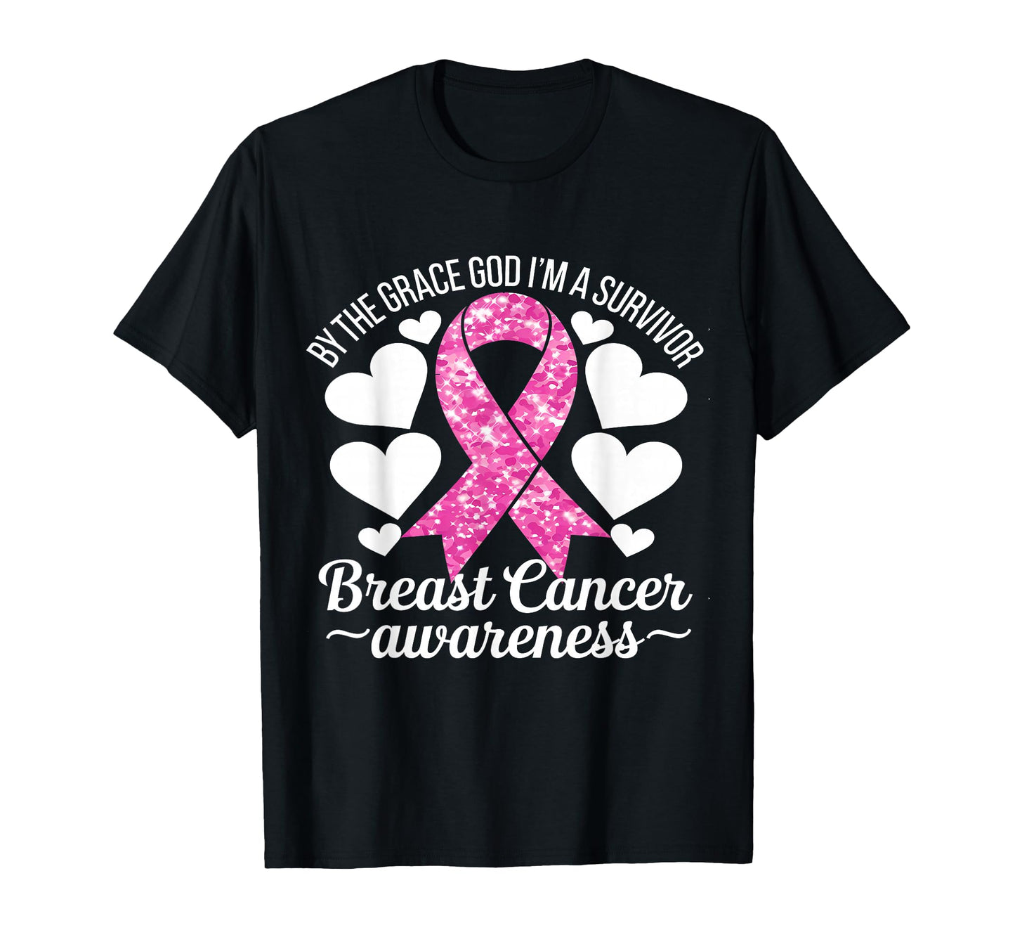 Breast Cancer Awareness Month Pink Ribbon By The Grace God T-Shirt