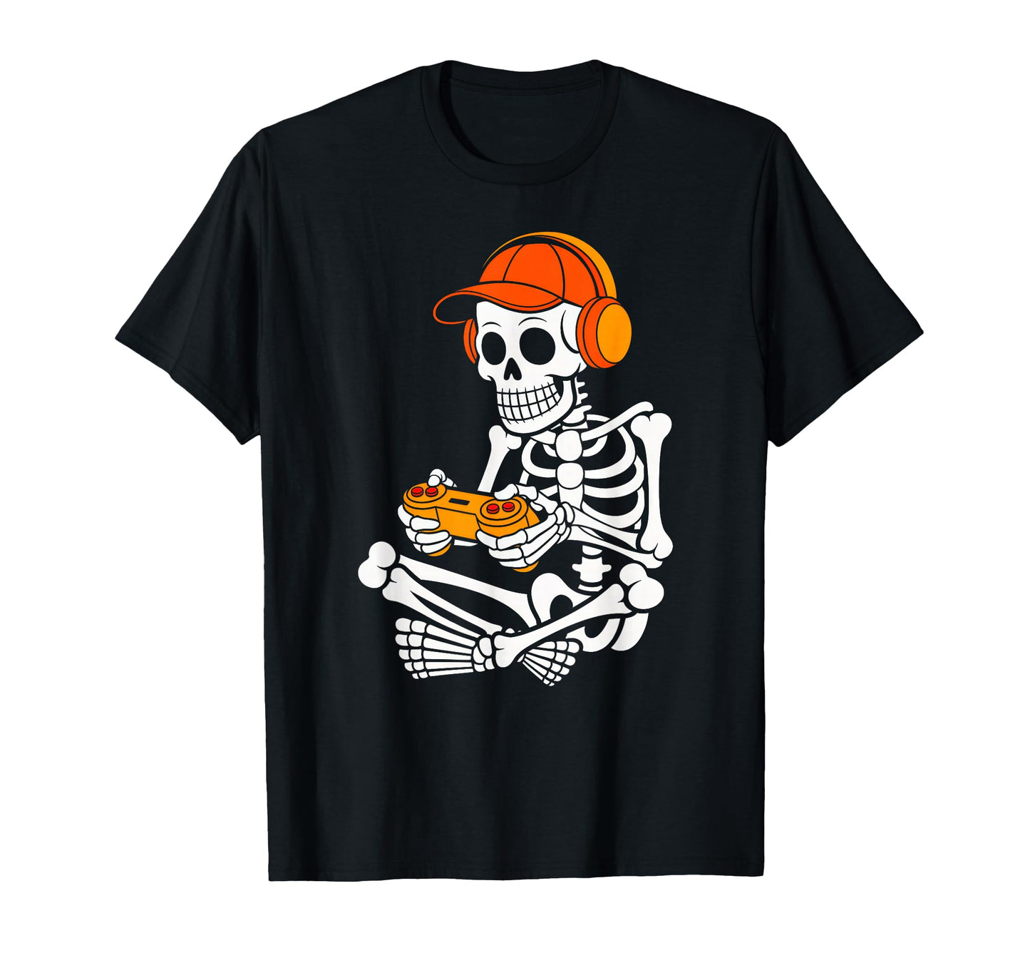 Skeleton Video Game Halloween Gaming Gamer Boys Men Kids T-Shirt