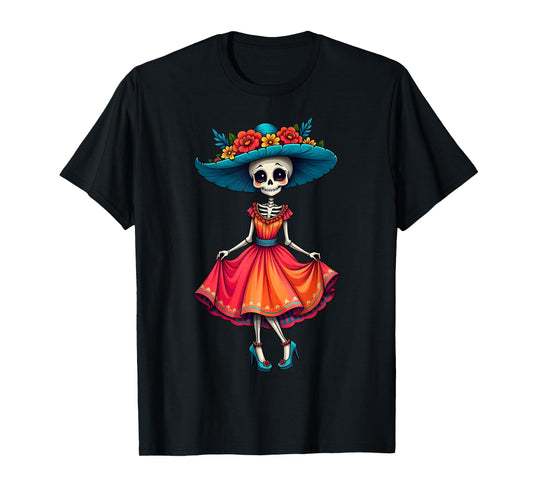 Dia de Los Muertos - Calavera La Catrina Skeleton 3 T-Shirt