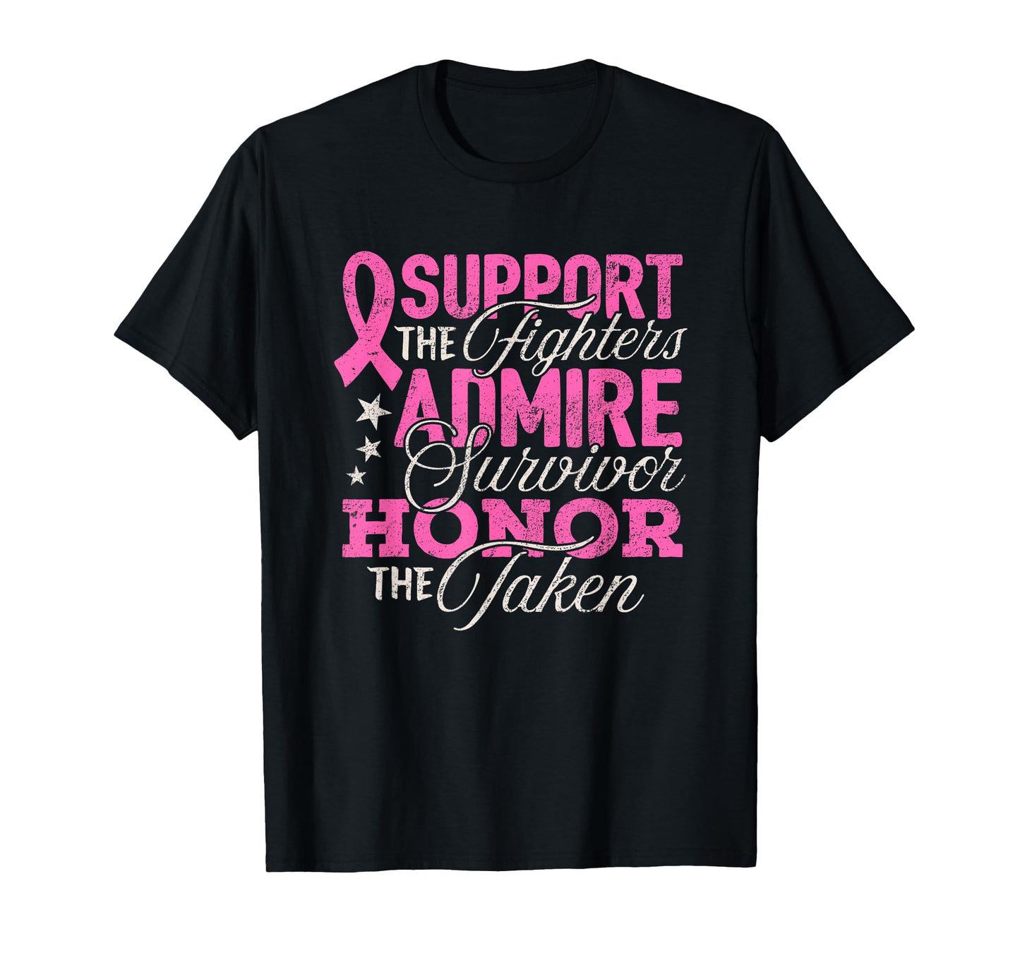Breast Cancer Awareness Support Fighter Pink Ribbon Women T-Shirt