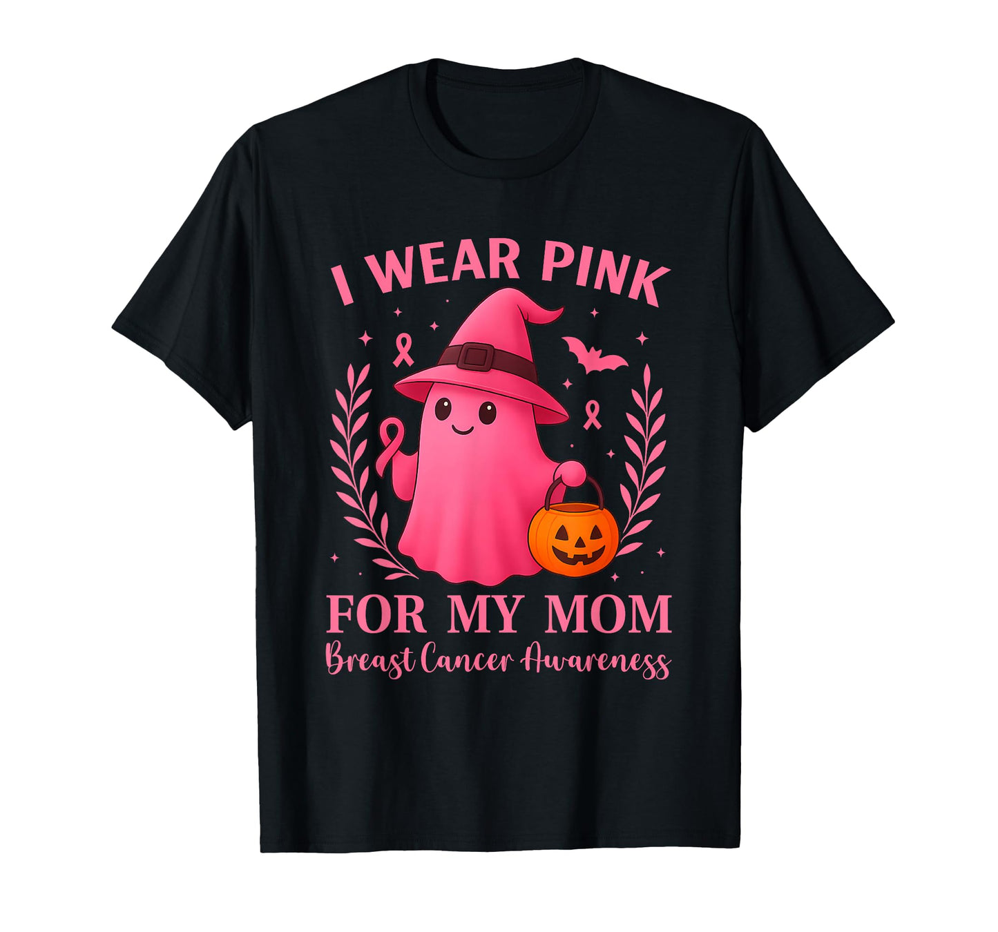 I Wear Pink for My Mom Breast Cancer Halloween Kid Women T-Shirt