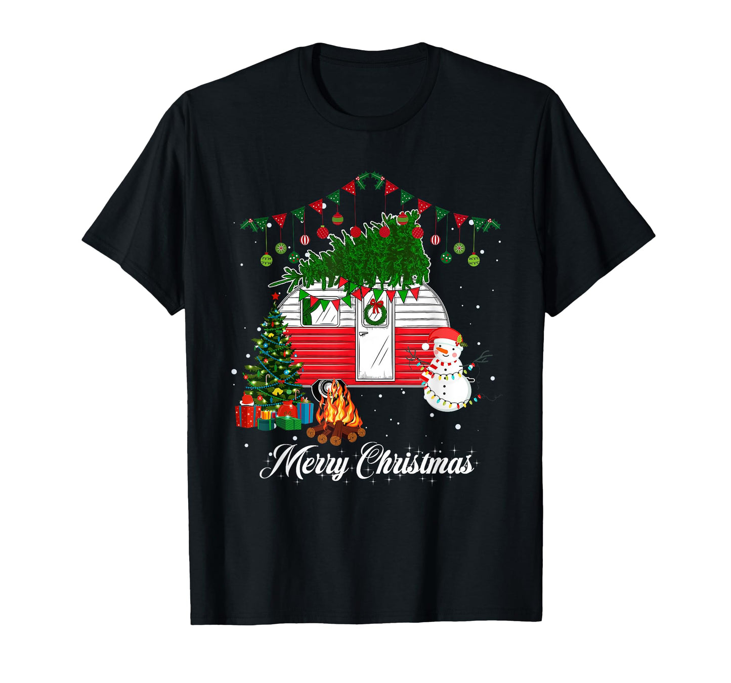 Camper Christmas Tree Matching Family Christmas Pajama T-Shirt