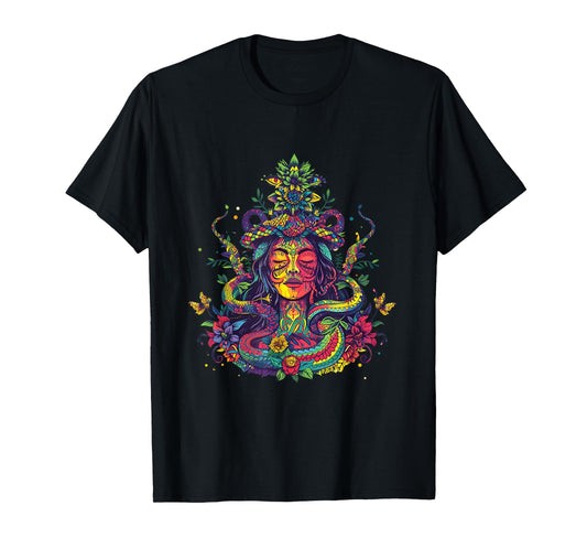 Divine Healing Crafts Ayahuasca Ceremony Visionary Design - Spiritual Shamanic T-Shirt, Small