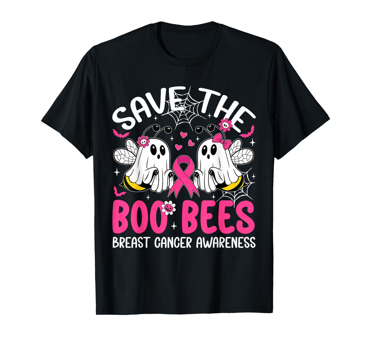 Save The Boobees Boo Bees Breast Cancer Halloween Women Girl T-Shirt