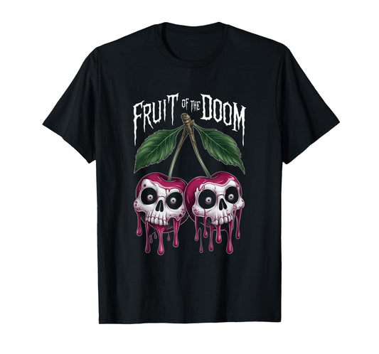 Unique Halloween Cherries Skull Fruit Of The Doom Goth Lover T-Shirt