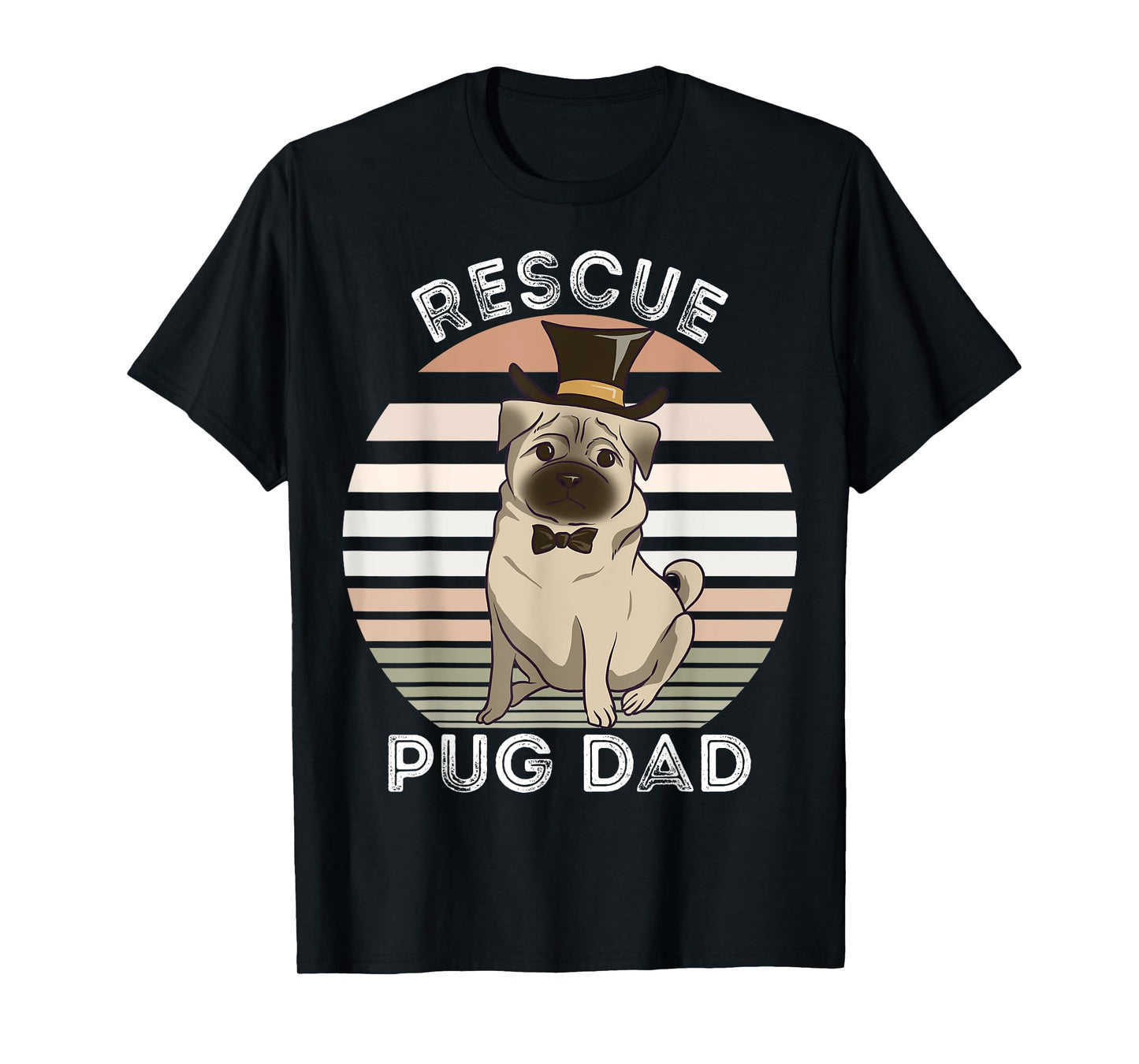 Rescue Pug Dad Tee Funny Vintage Dog Lovers Men Women Kids T-Shirt