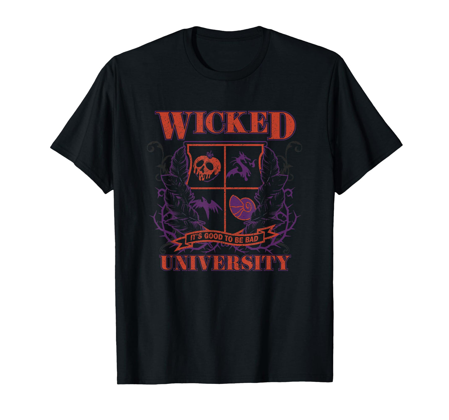 Disney Villains Wicked University Good To Be Bad Retro Logo T-Shirt