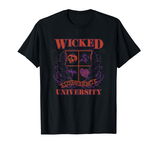 Disney Villains Wicked University Good To Be Bad Retro Logo T-Shirt