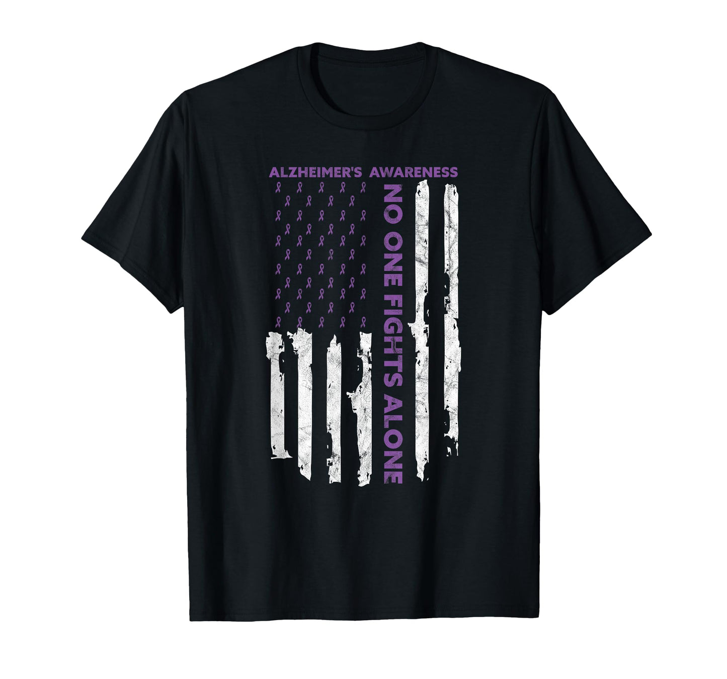 Alzheimer's Awareness Month American Flag Warrior Dementia T-Shirt