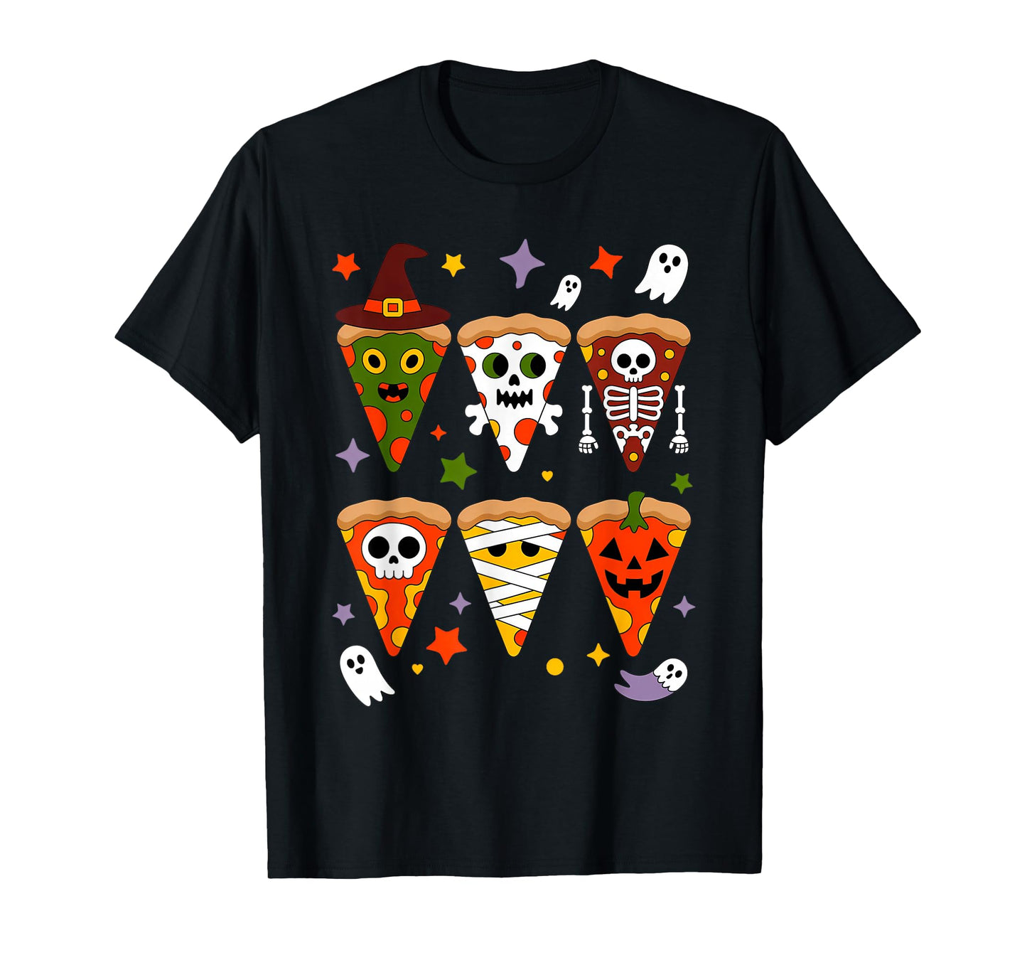 Halloween Pizza Slice Costume Funny Spooky Foodie Party Tees T-Shirt