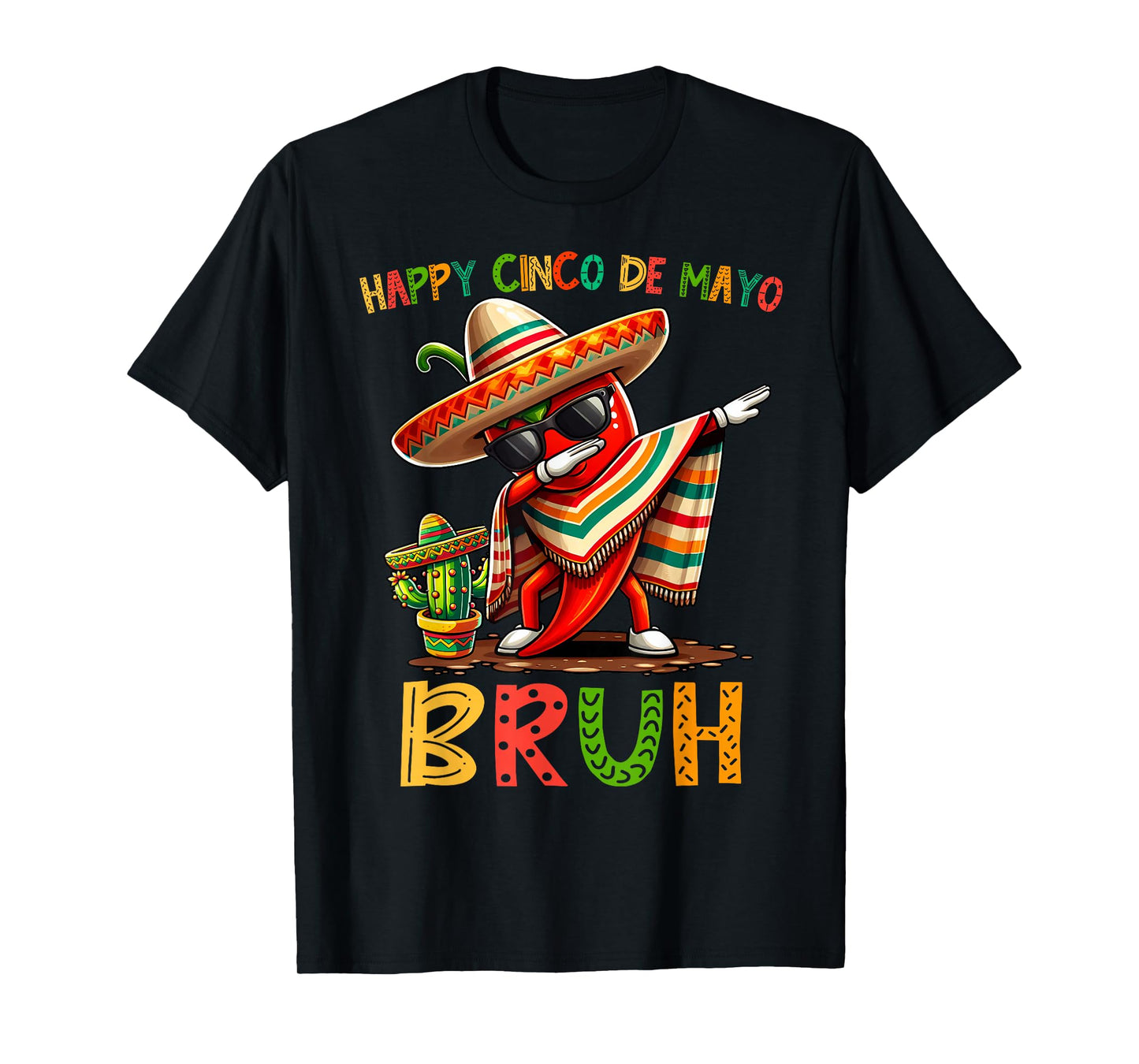 Dabbing Chili Mexican Food Men Women Happy Cinco de Mayo T-Shirt