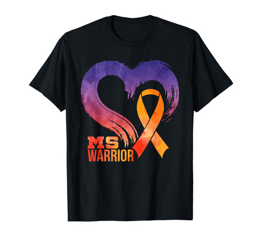 Ms Warrior Heart Multiple Sclerosis Awareness Month T-Shirt