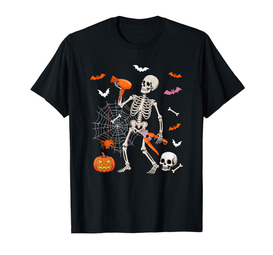 Dog Groomer Job Horror Skeleton Halloween Costume Team T-Shirt