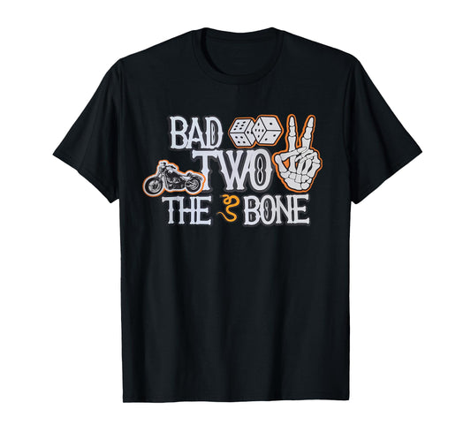 Bad To The Bone Skeleton TWO Birthday Toddler Kids Funny T-Shirt