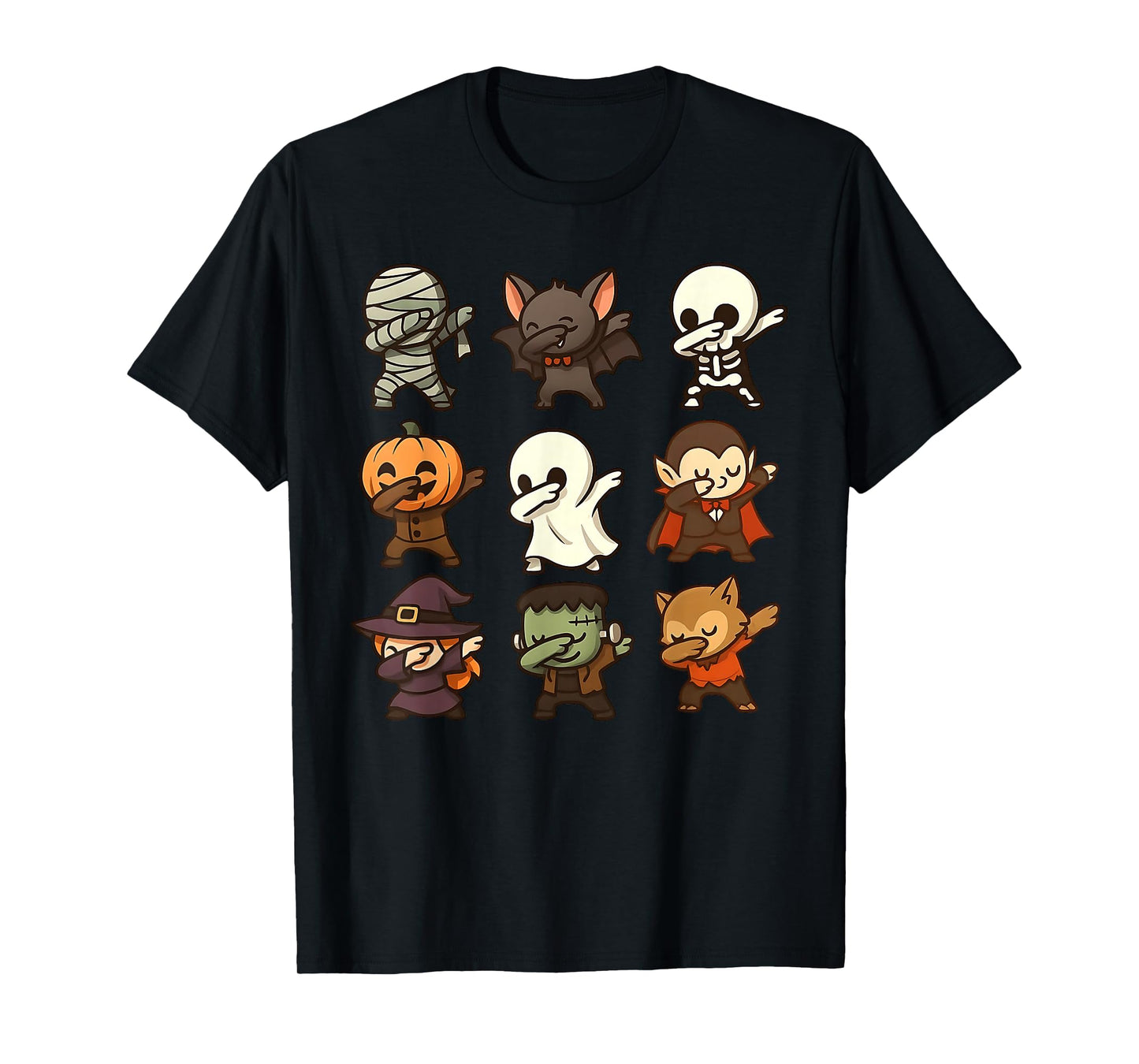Halloween Ghost Pumpkin Skeleton Dab Costume Boys Girls Kids T-Shirt