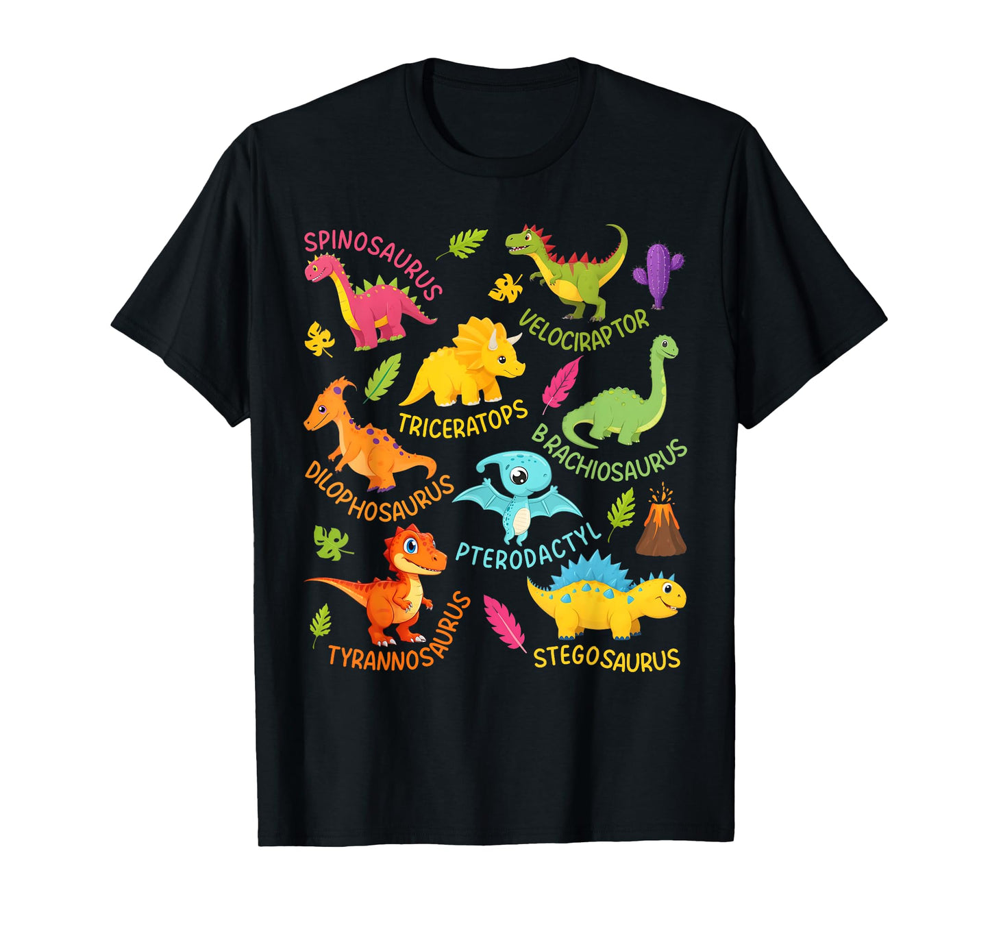 Types Of Dinosaurs Cute Dinosaur Outfit Boys Girls Kids T-Shirt