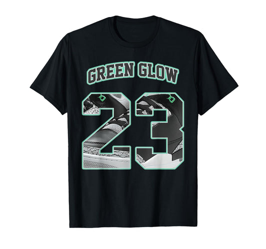 Number 23 Black Green Glow 3s Matching Tee For Men Women T-Shirt
