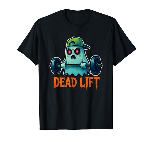 Dead Lift Funny Ghost Gym Halloween Weightlifting Pocket T-Shirt