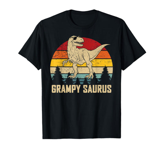 Mens Grampysaurus T rex Dinosaur Dad Father's Day Grampy T-Shirt