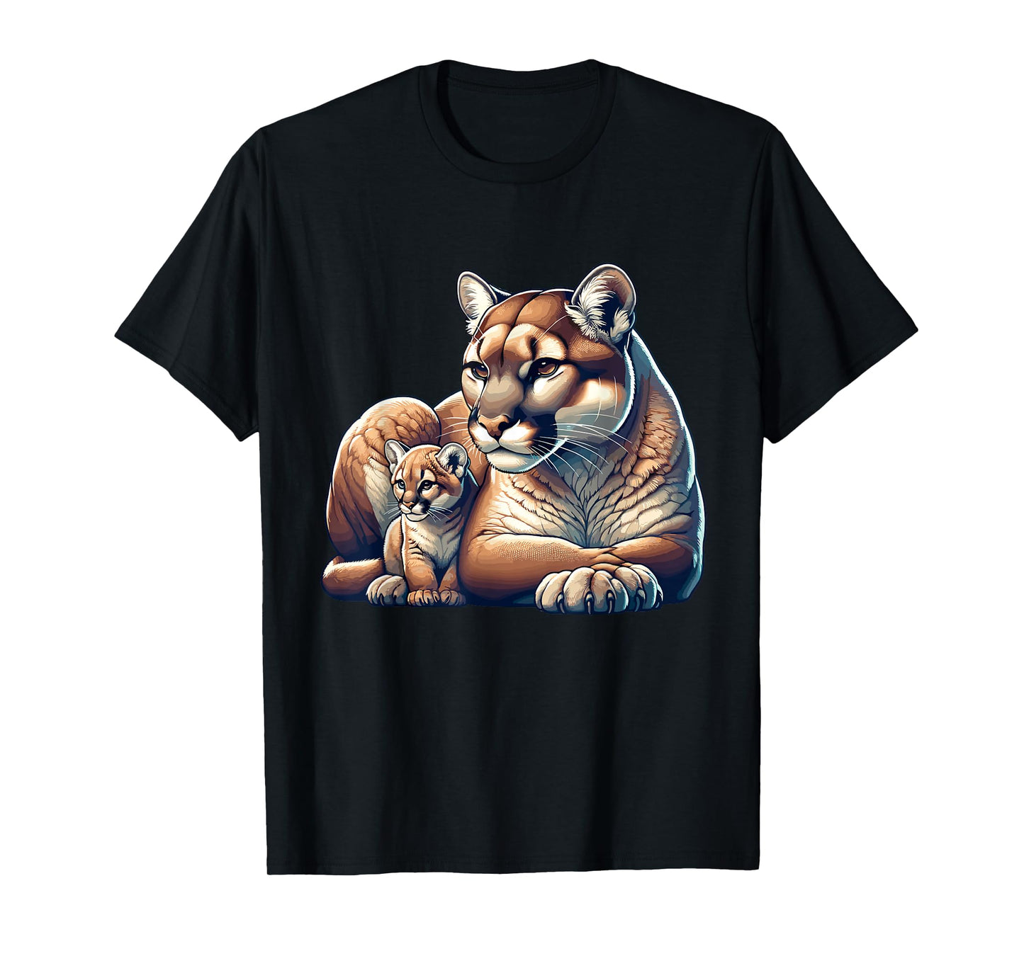 Mountain Lion Cougar Mom Baby Kitten T-Shirt