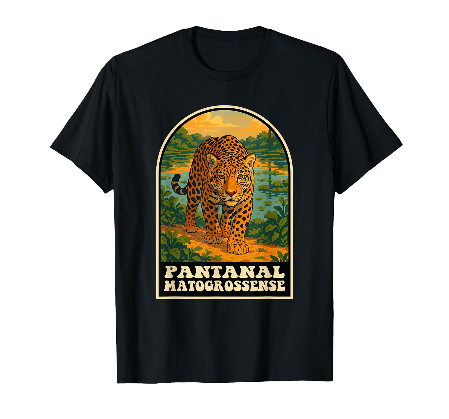 Pantanal Matogrossense Jaguar Brazil Wildlife Art T-Shirt