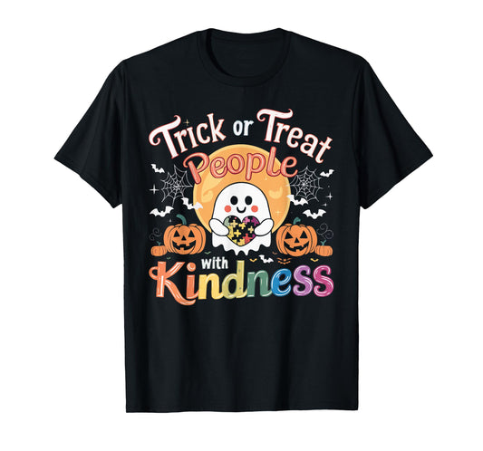 Support Autism Halloween Spooky Autistic Trick Or Treat T-Shirt