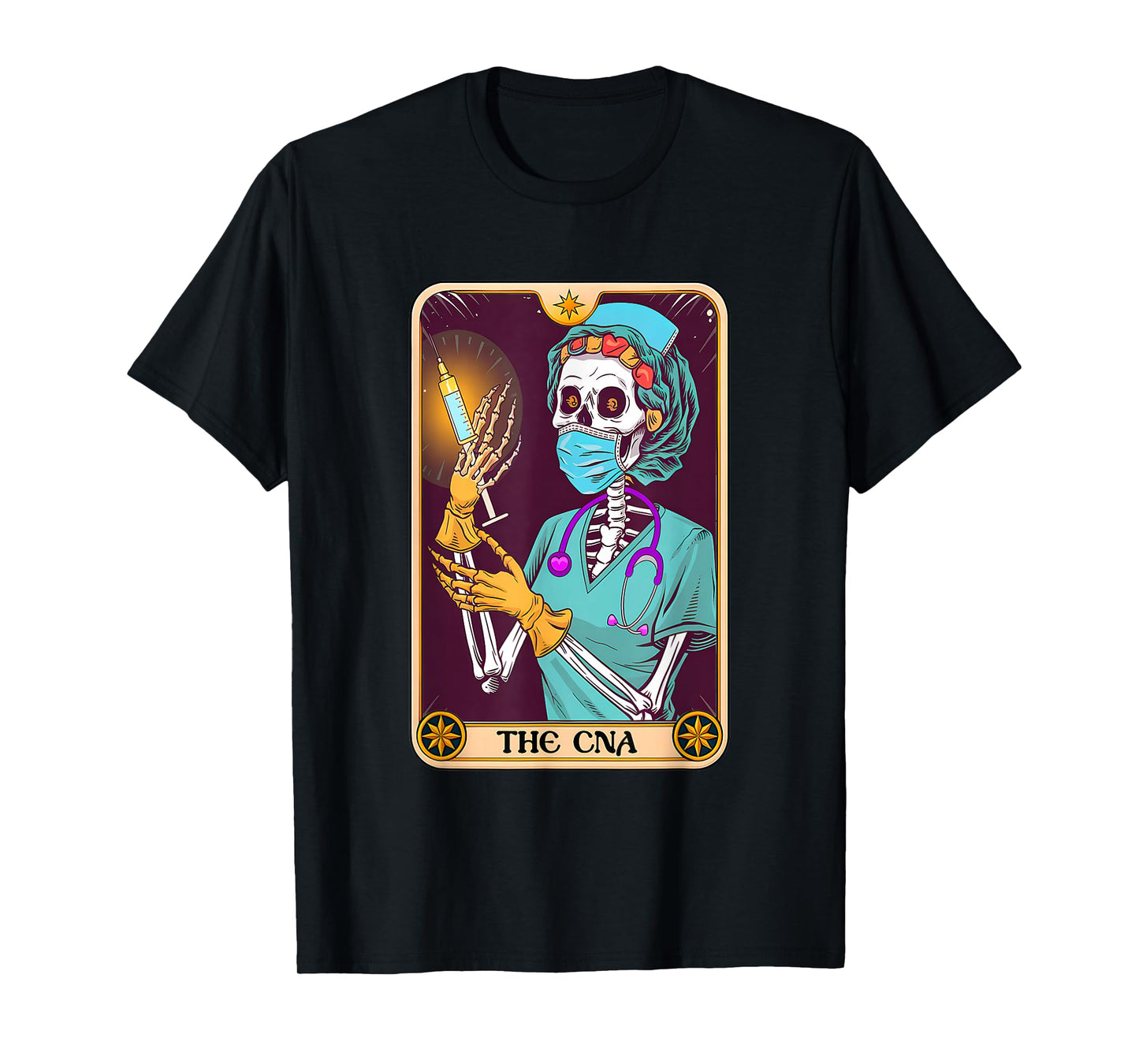 Certified Nurse Assistant Tarot Card Skeleton CNA Halloween T-Shirt
