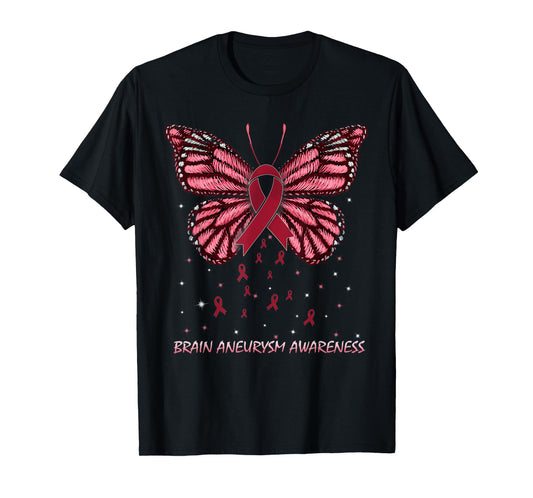 Brain Aneurysm Awareness Butterfly T-Shirt