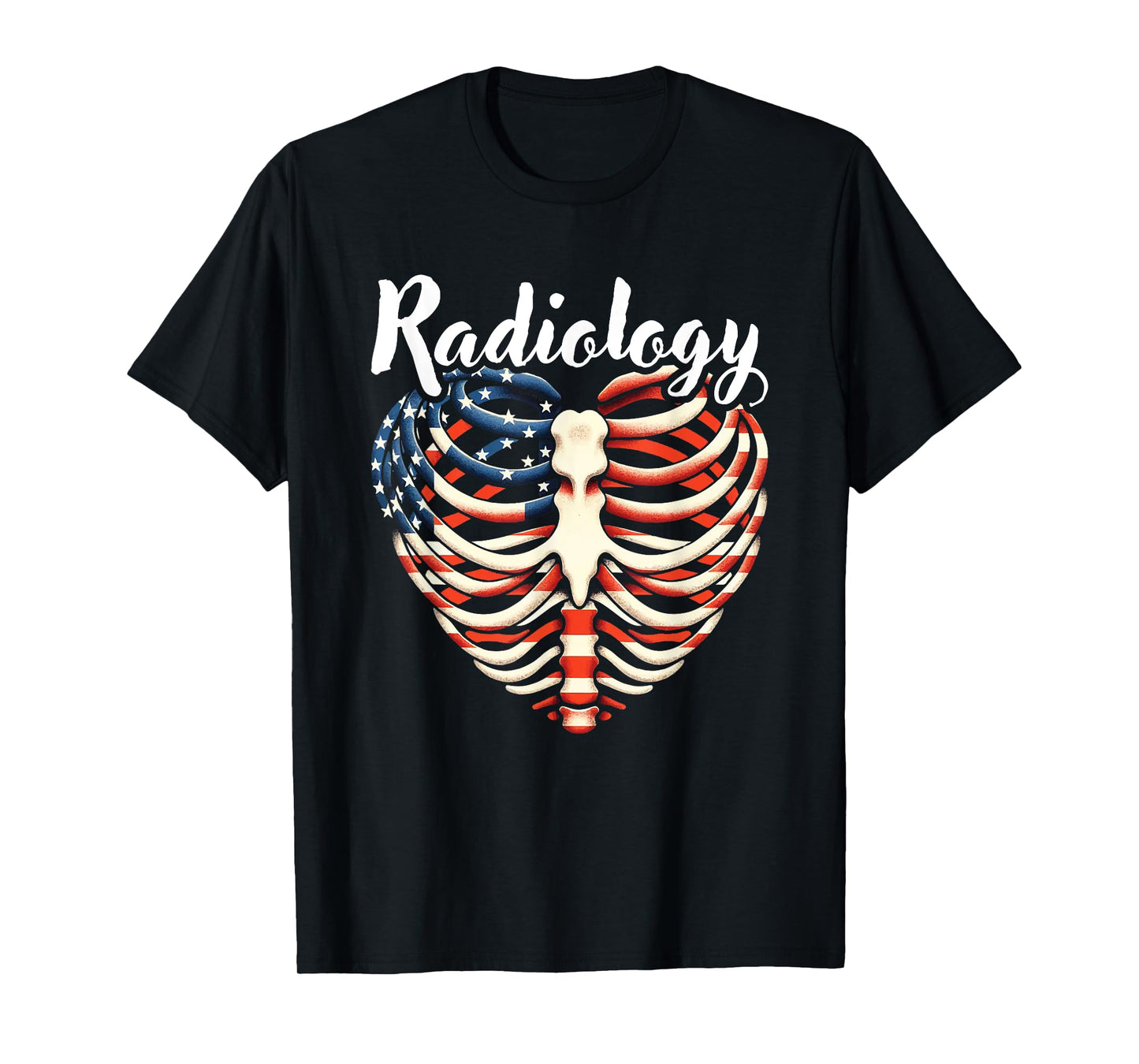 Radiology Ribcage Heart American Flag Radiologic Technology T-Shirt