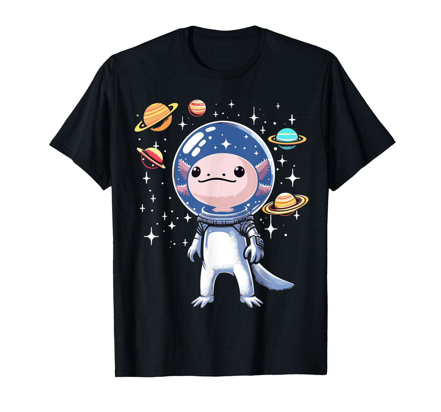 Space Axolotl Astronaut Planet Space Aesthetic Goth T-Shirt