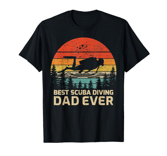 Mens Retro Vintage Best Scuba Diving Dad Ever Father's Day T-Shirt