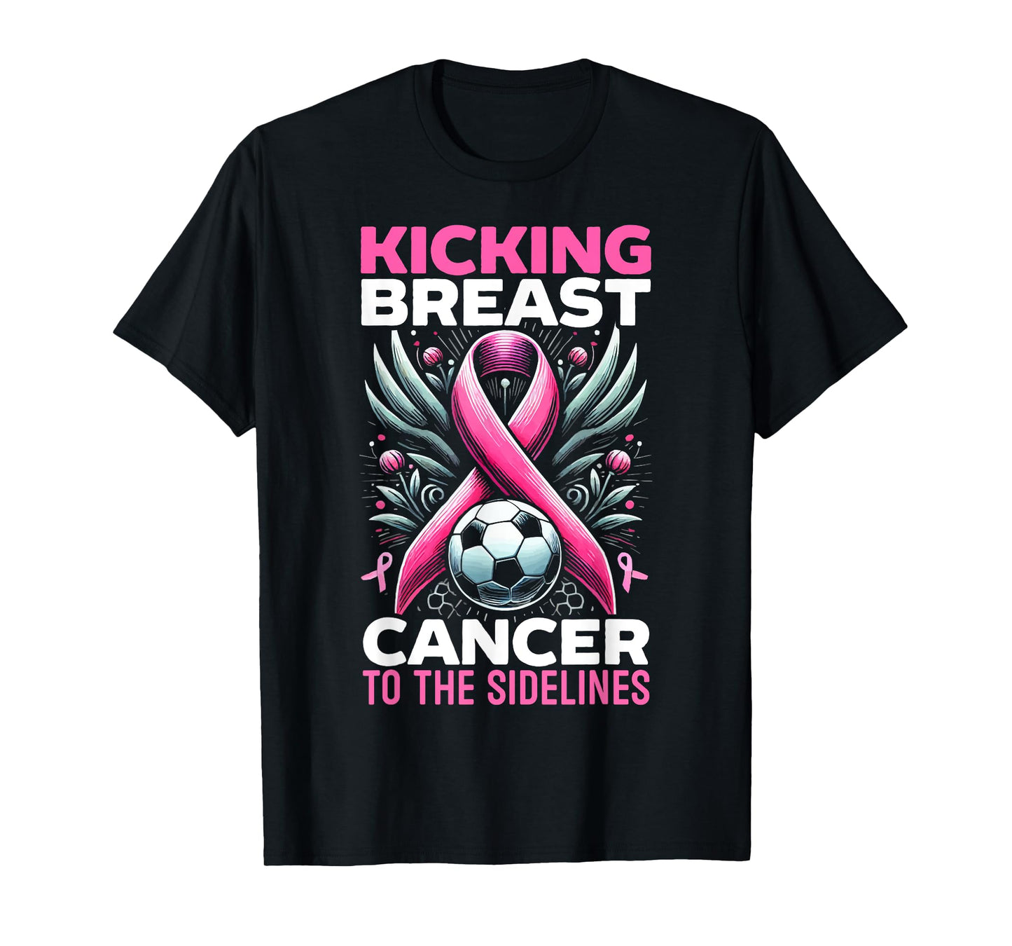 Soccer Breast Cancer Awareness Month Pink Ribbon T-Shirt