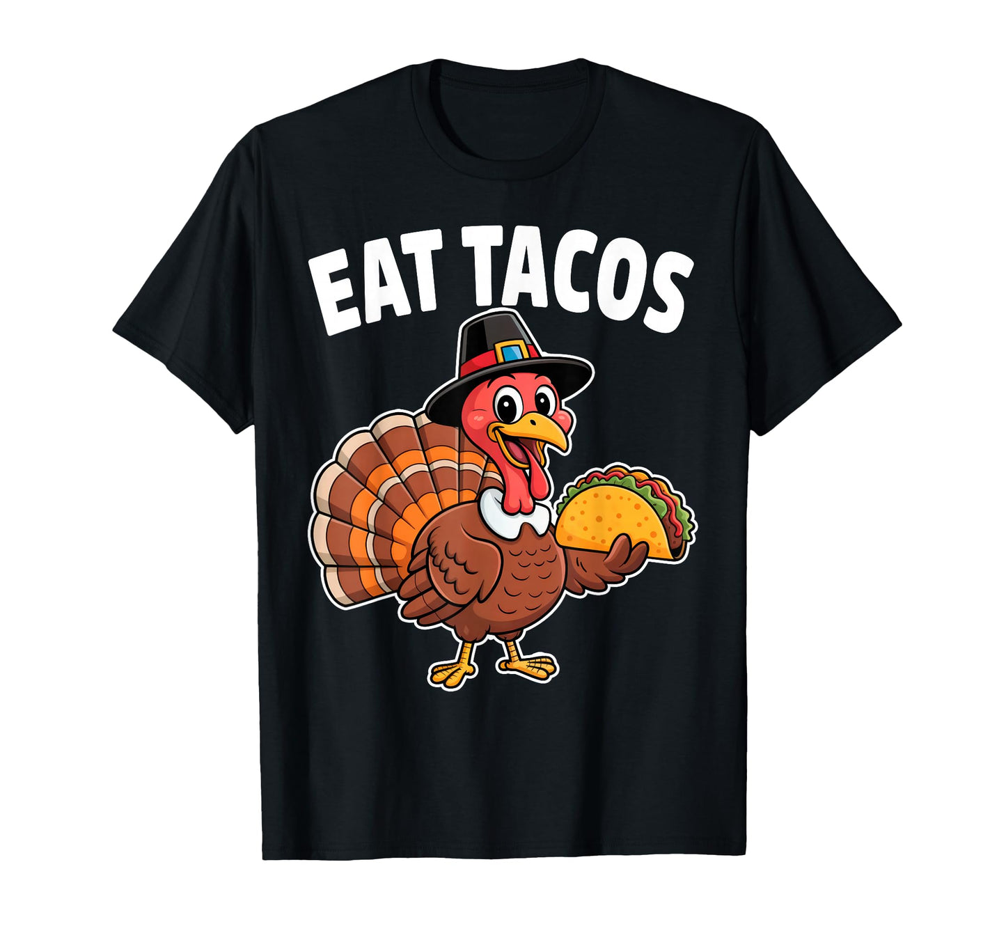 Funny Mexican Thanksgiving Turkey Eating Tacos Boy Girls T-Shirt