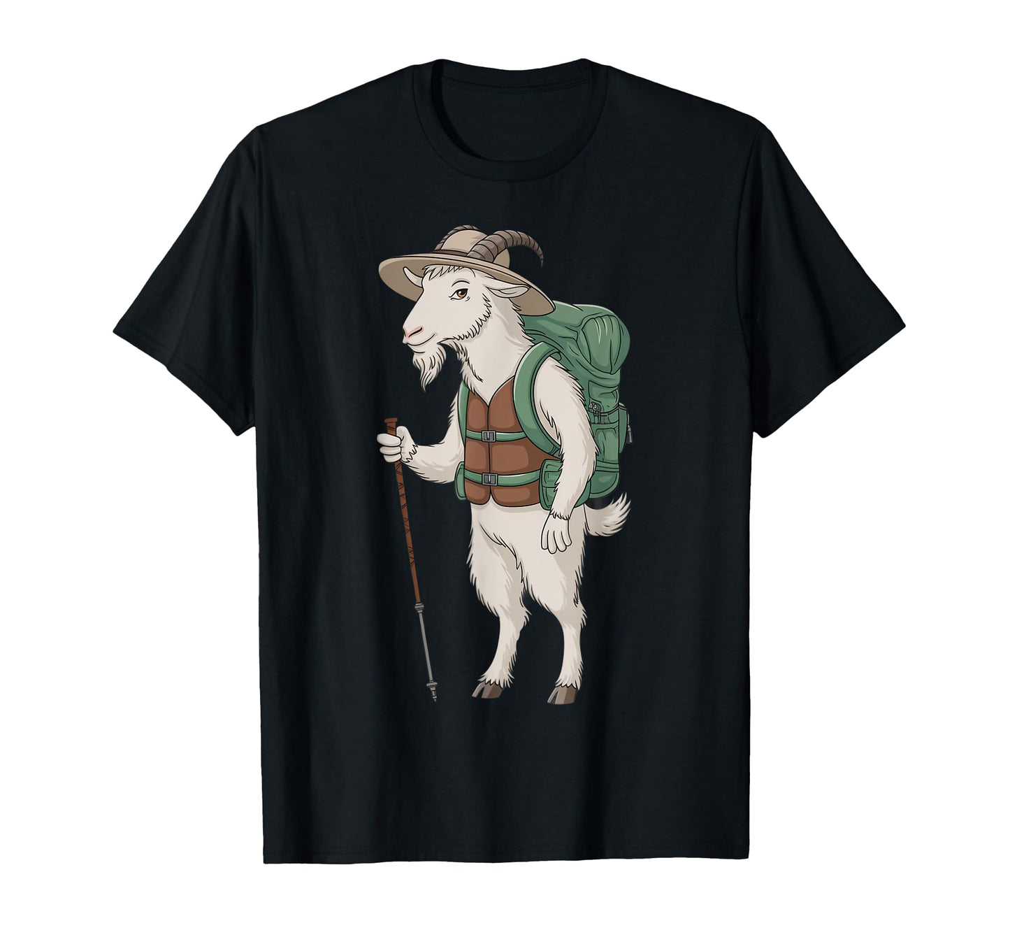 Funny Goat Hiking Graphic, Mountain Trail Trek Hiking T-Shirt